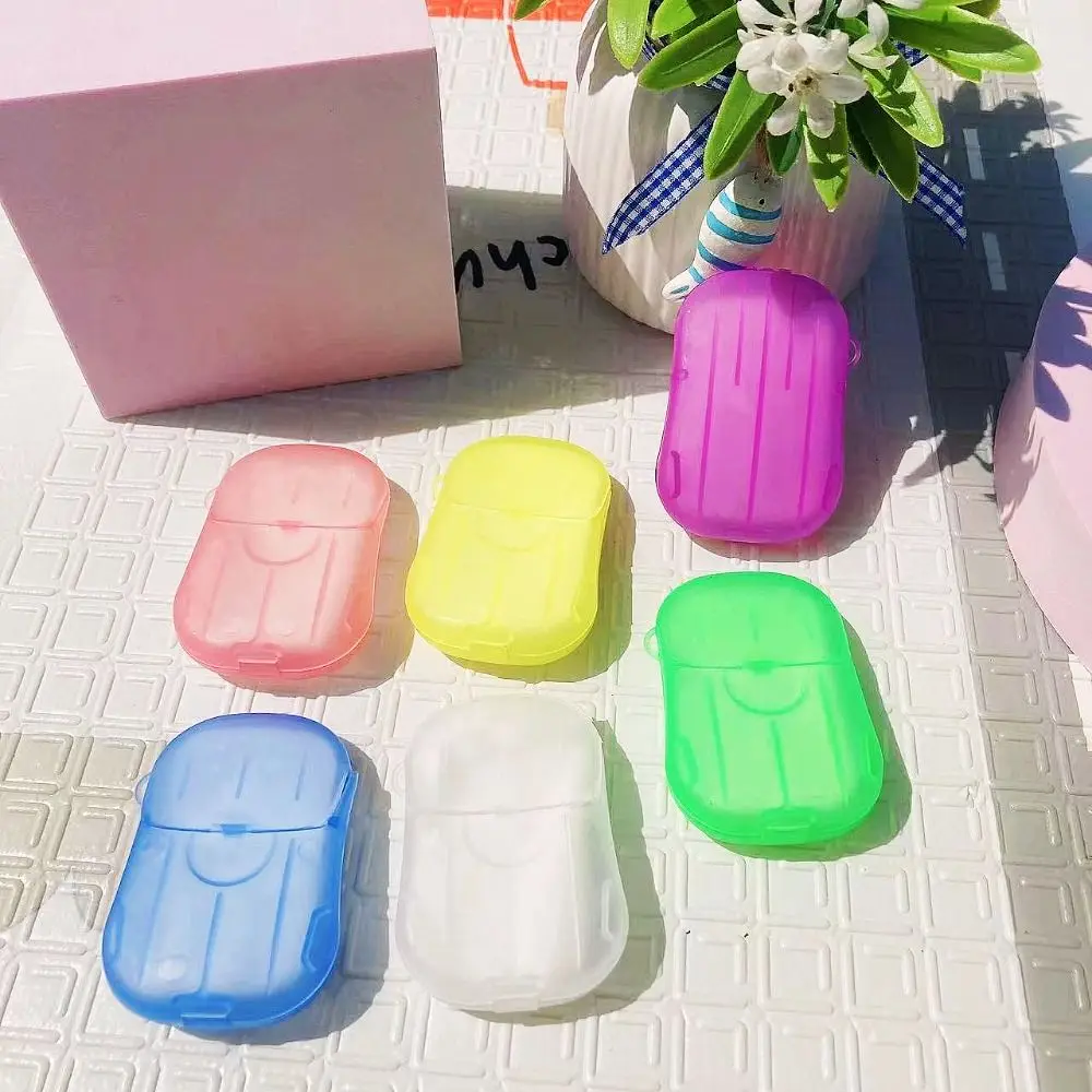 20 pcs Hiking Portable Soap Sheets Cleaning Dissolvable Soap Paper Disposable Convenient Hand Washing Soap Children