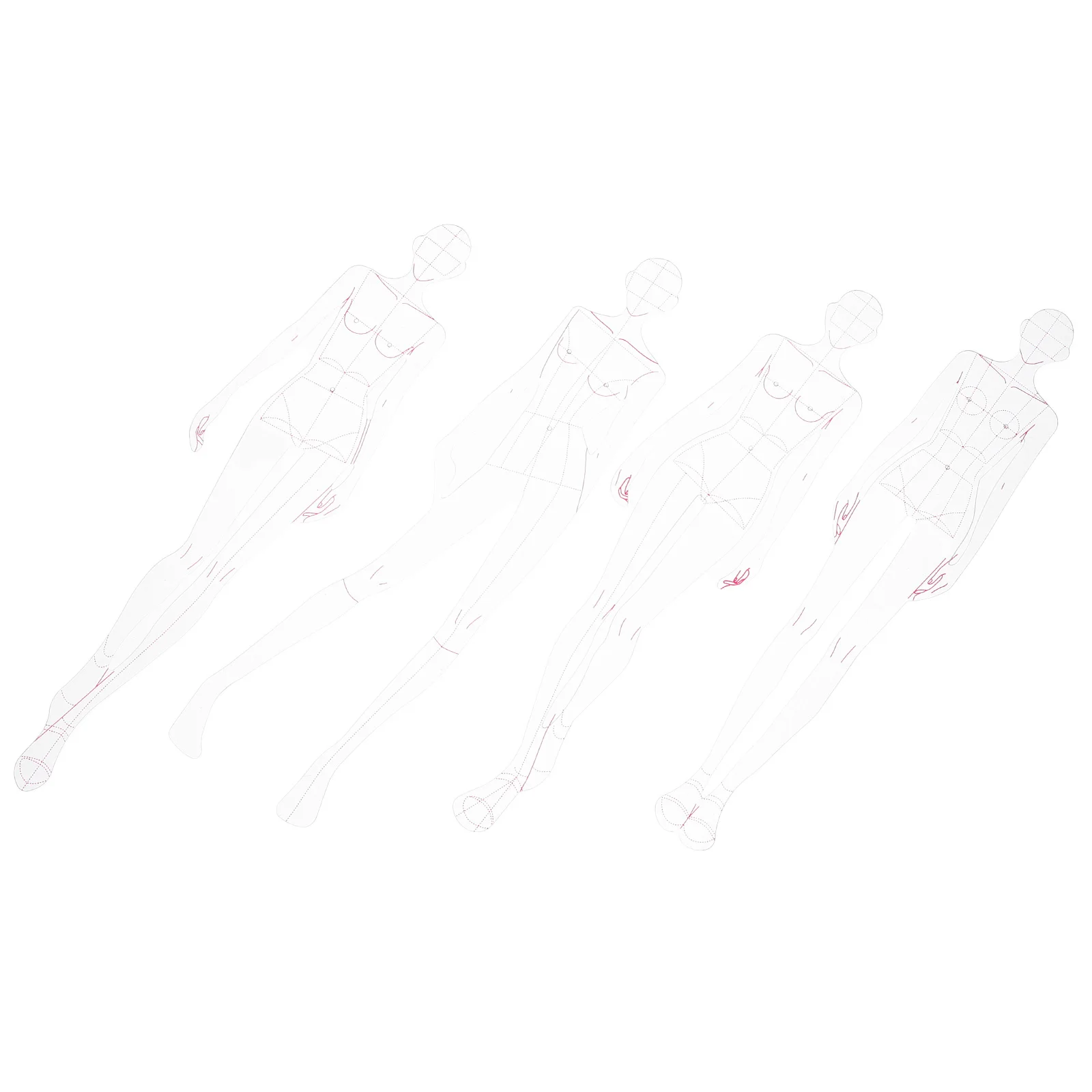 1 conjunto de régua de costura de precisão, modelo de desenho de figura feminina, plástico leve e durável para corte de design de roupas