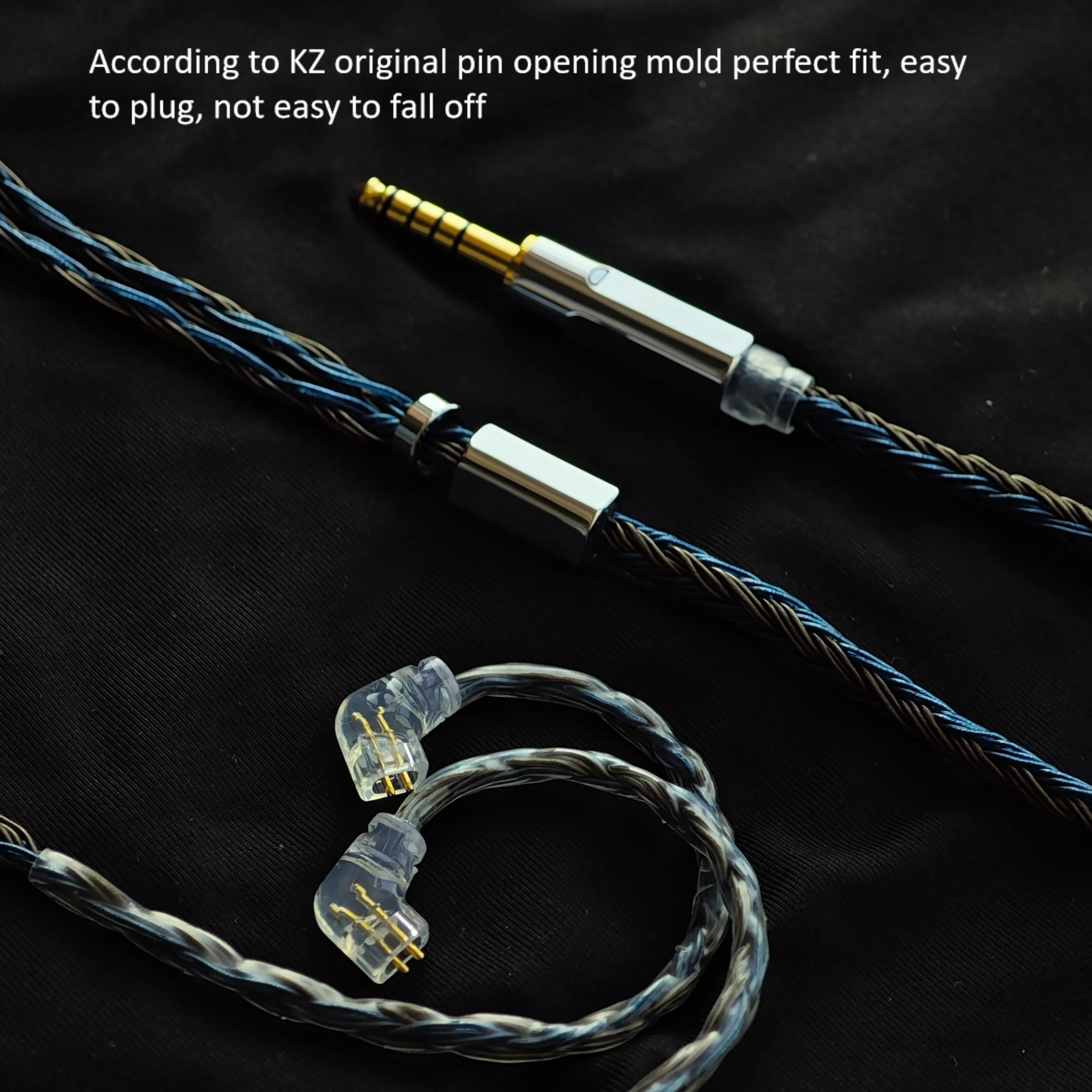 KZ Headsets Cable 24 Cores OCC Silver Plated Upgrade Cable Earphones Cable For KZ ZEX Pro CRN ZAX ASX ZSX AST ZS10 ZAS With MIC