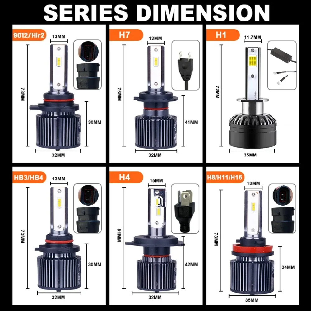 OSRAM Classic 2.0 LED Car Headlight Bulbs H4 H7 H1 H8 H11 HB3 HB4 9005 9006 9012 Mini Size 6000K Low Beam Fog Light Lamp