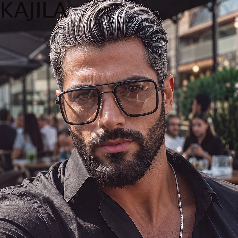 Lunettes de soleil Steampunk surdimensionnées carrées pour hommes, style punk, grandes, 2026, de luxe, de créateur, vintage, en métal, à double pont, pour hommes