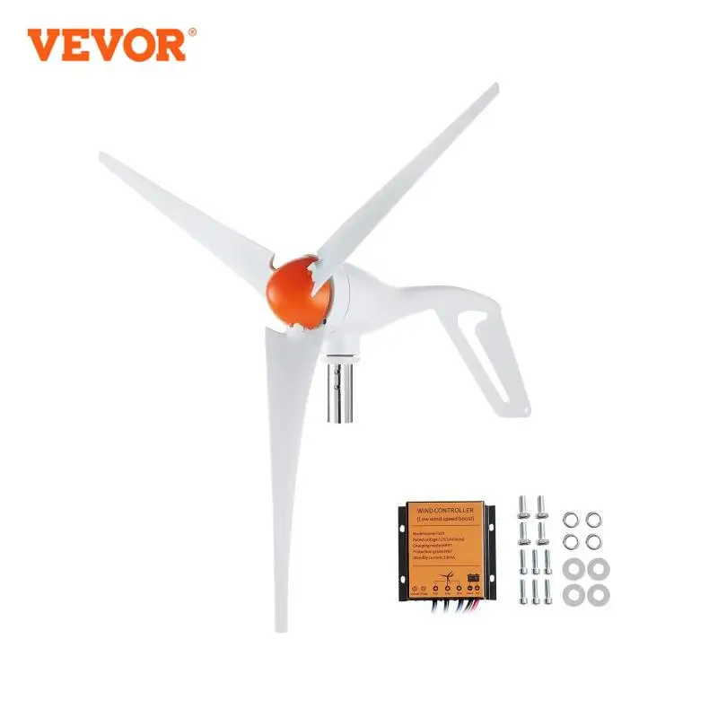 VEVOR 500W Wind Turbine Generator 24V Wind Turbine Kit 3-Blade Wind Power Generator with MPPT Controller 2.5m/s Start Wind Speed