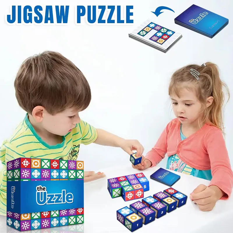 UZZLE PUZZLE New Spatial Logic Thinking Board Game Matching Parent Child Interactive Developing The Brain Toy Kids ChristmasGift