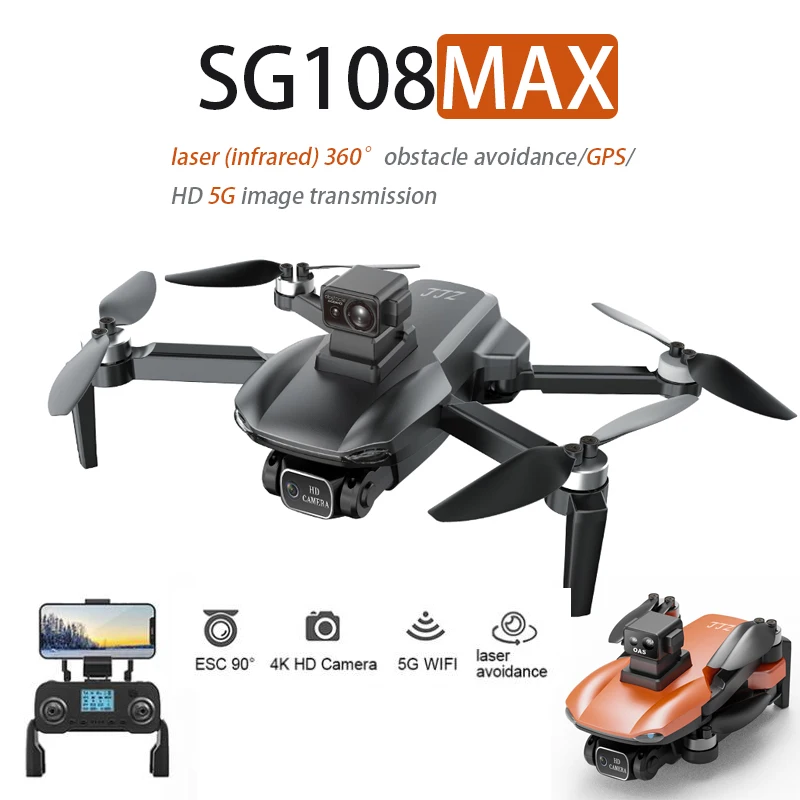 

SG108Max Drone Professional Quadcopter with 4K HD Camera GPS 5G Wifi FPV Obstacle Avoidance Aerial Rc Quadcopter