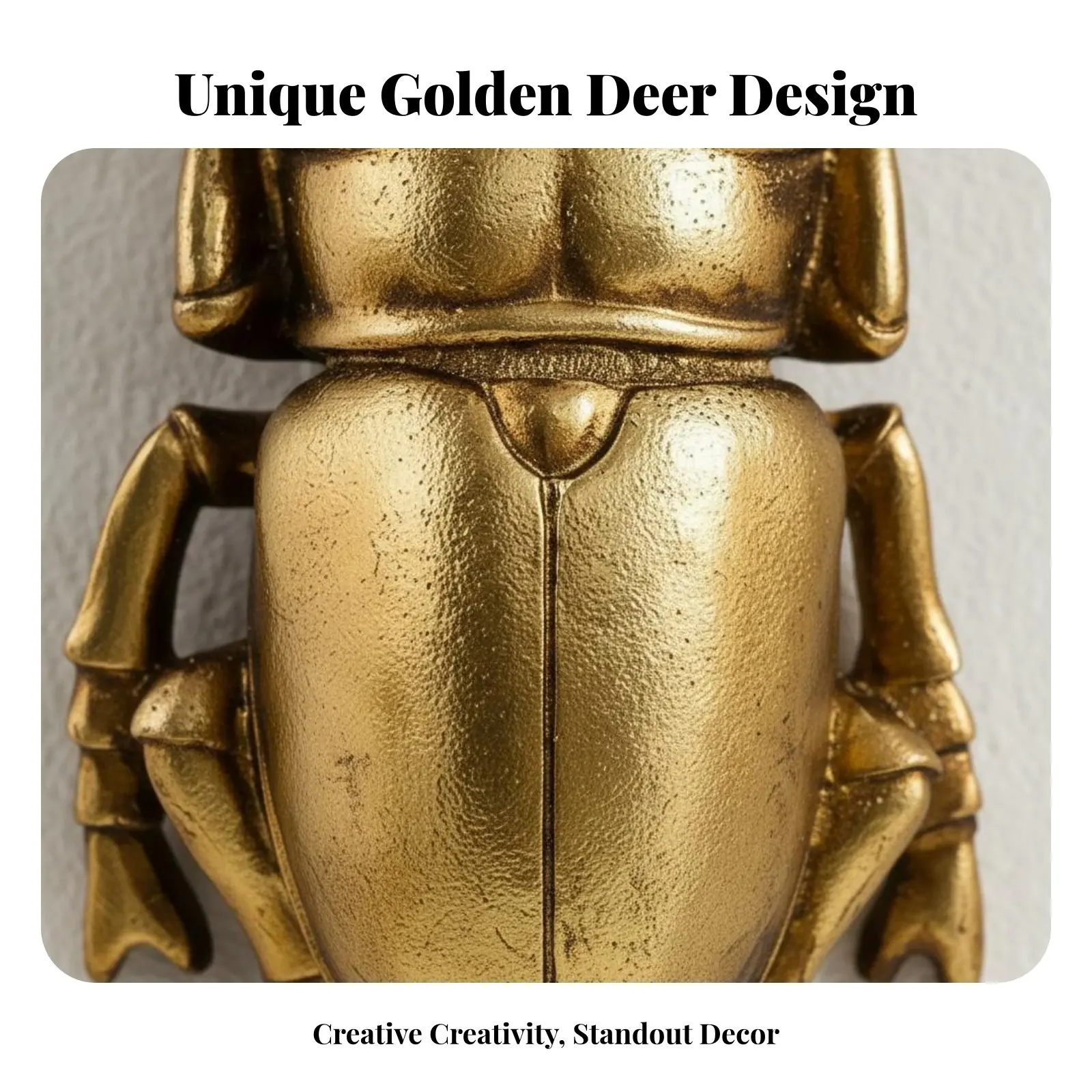 Gilded Stag Beetle Wall Decor Highly Detailed Golden Beetle Wall Hanging Resin Sculpture