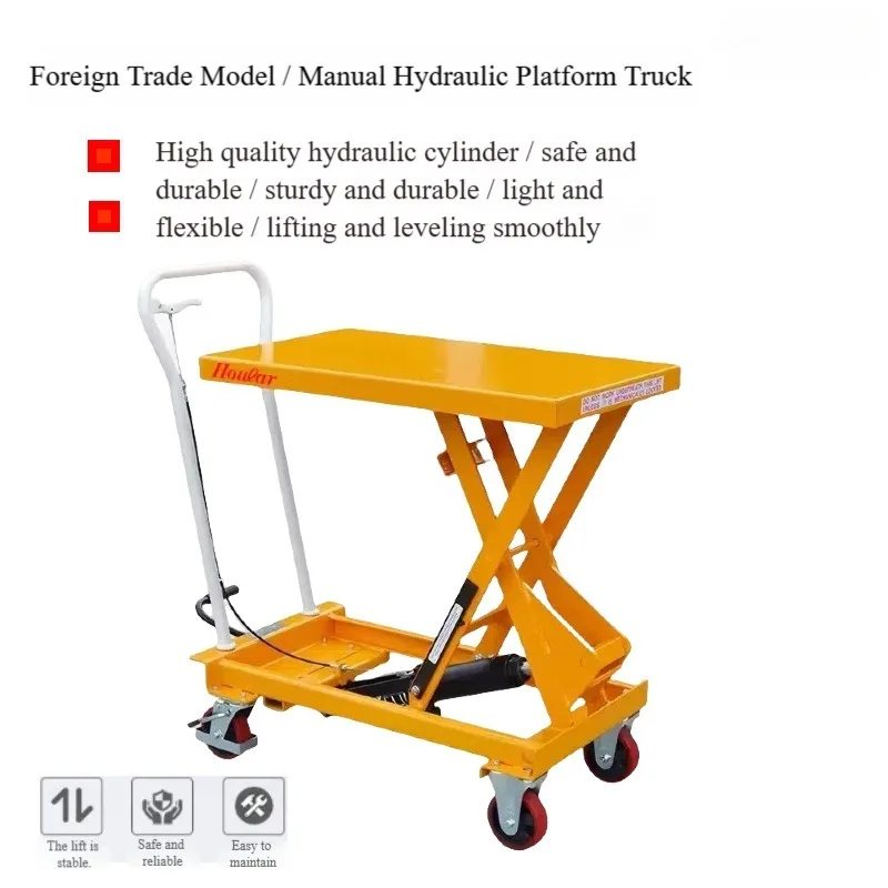 

Manual Hydraulic Platform Truck Pedal Lift Mobile Transport Vehicle Warehouse Equipment Hand Pallet Stacker