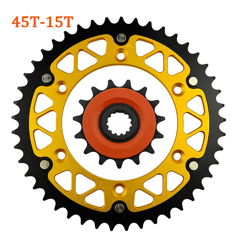 Motorcycle 45T~52T 13T 15T Front Rear Sprocket Chain Wheel For SUZUKI DR250 DR350 RM250 RM250P RV90 RM 250 DR 350 DR-Z DRZ 400