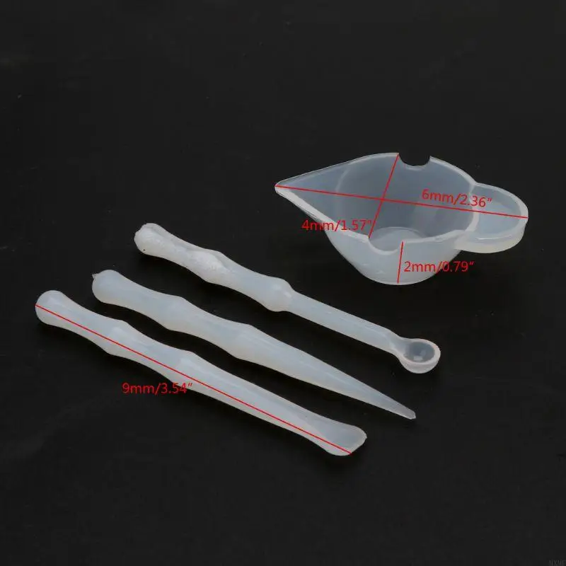 

MXMF 4Pcs Silicone Mixing Cups Measuring Cups Stirrers Spoon Scraper For Resin Mold DIY Resin Jewelry Making Tools