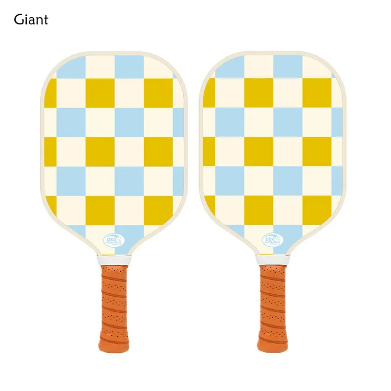 

Checkerboard Carbon Fiber Professional Racket with Nine Palace Fresh Pickleball Paddle Pattern Two Rackets Four Balls Set