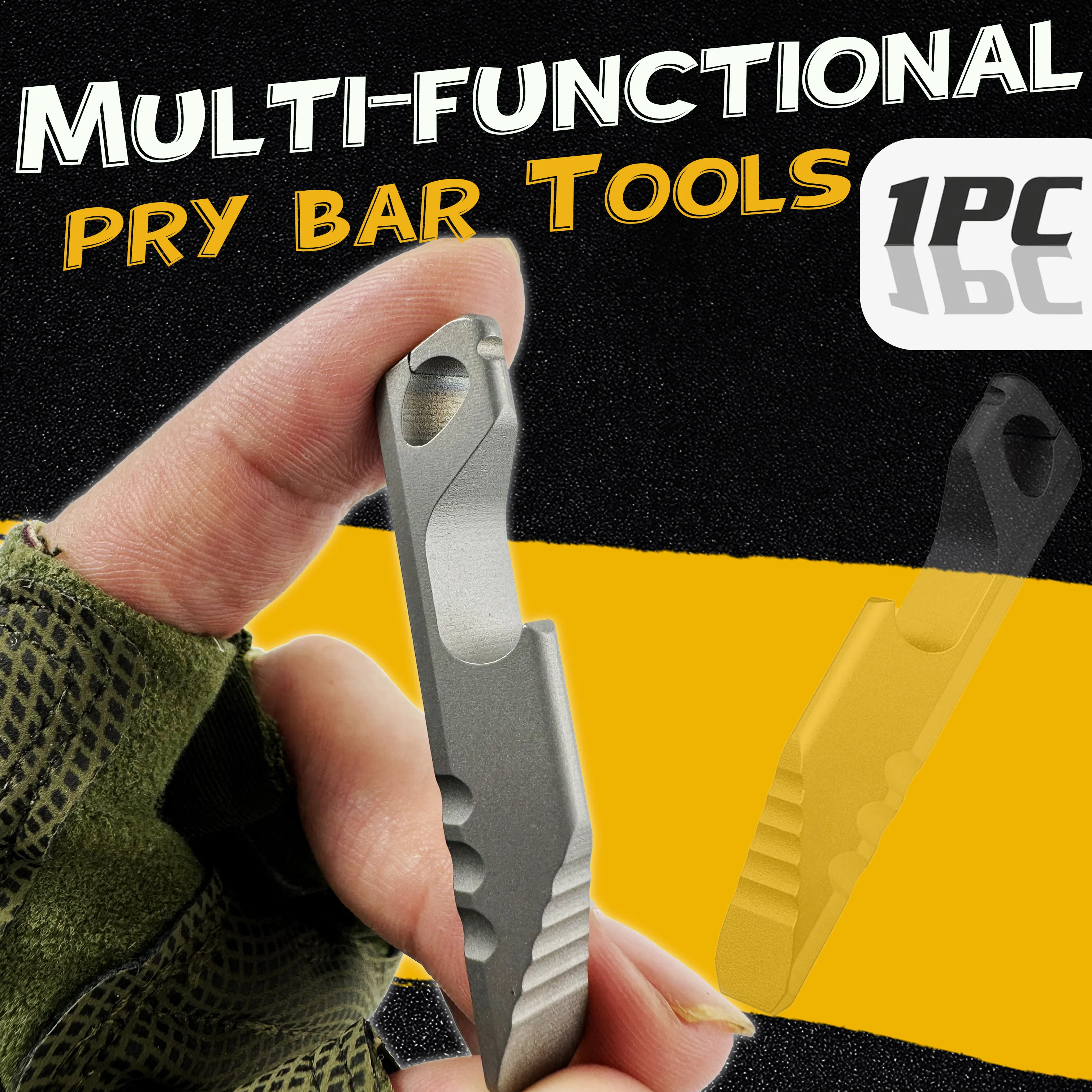 Multifunktionales Mini-Werkzeug aus Edelstahl: Brechstange, Flaschenöffner, Skala, Sechskantschlüssel, EDC Outdoor-Werkzeug, Campingausrüstung – Detail 8