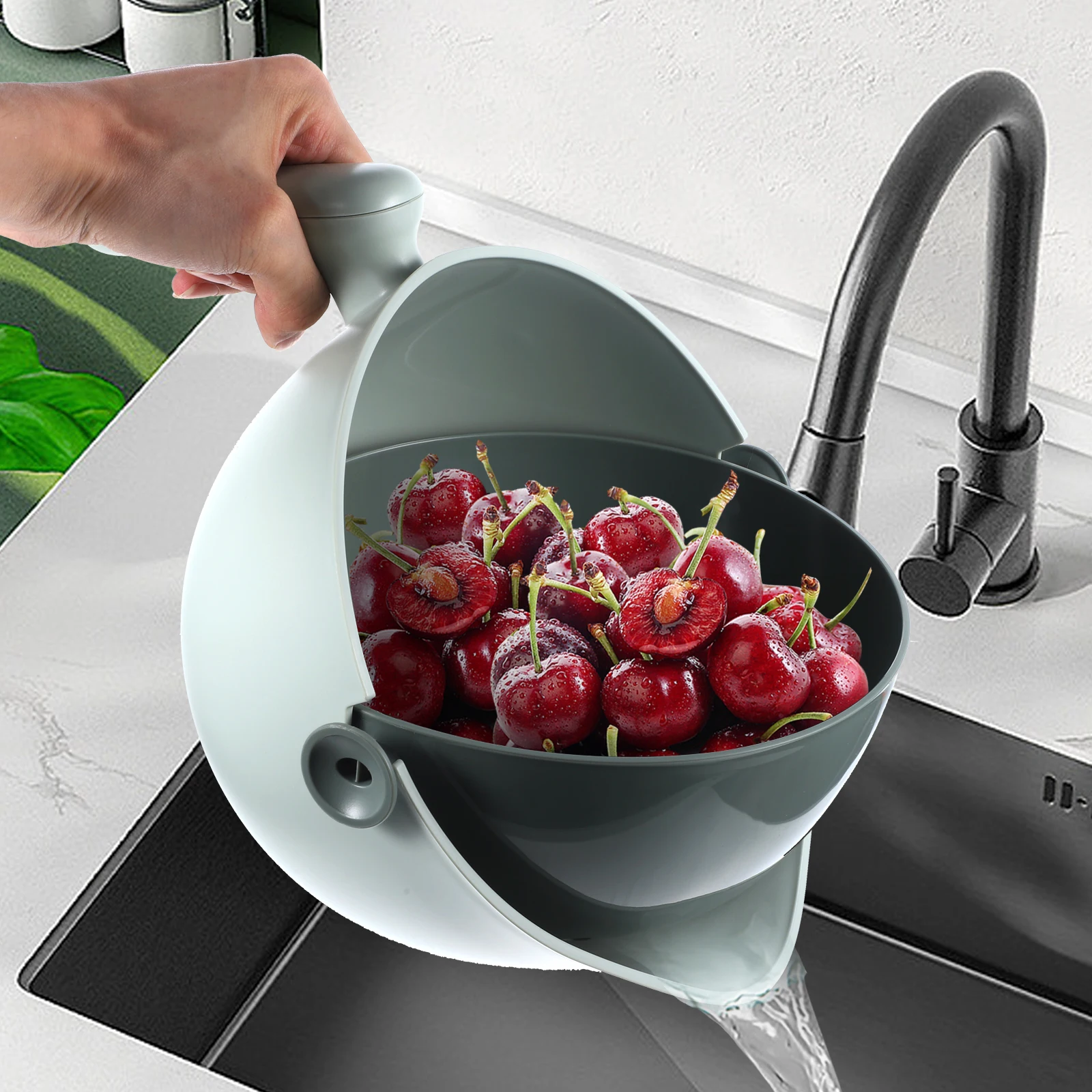 

Laundry Baskets Drain Washing Draining Salad Bowl Vegetable Drainer Kitchen Colanders Fruit Storage