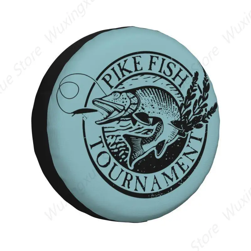

Funny Fishing Pike Fish Spare Tire Cover for Honda CRV Jeep RV SUV Trailer Car Wheel Protector Covers 14" 15" 16" 17" Inch