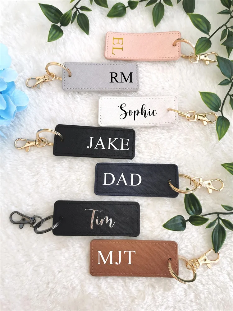 Personalised Keyring, monogrammed key ring, initials, personalised gift, car keychain, personalised keychain,faux saffiano leath