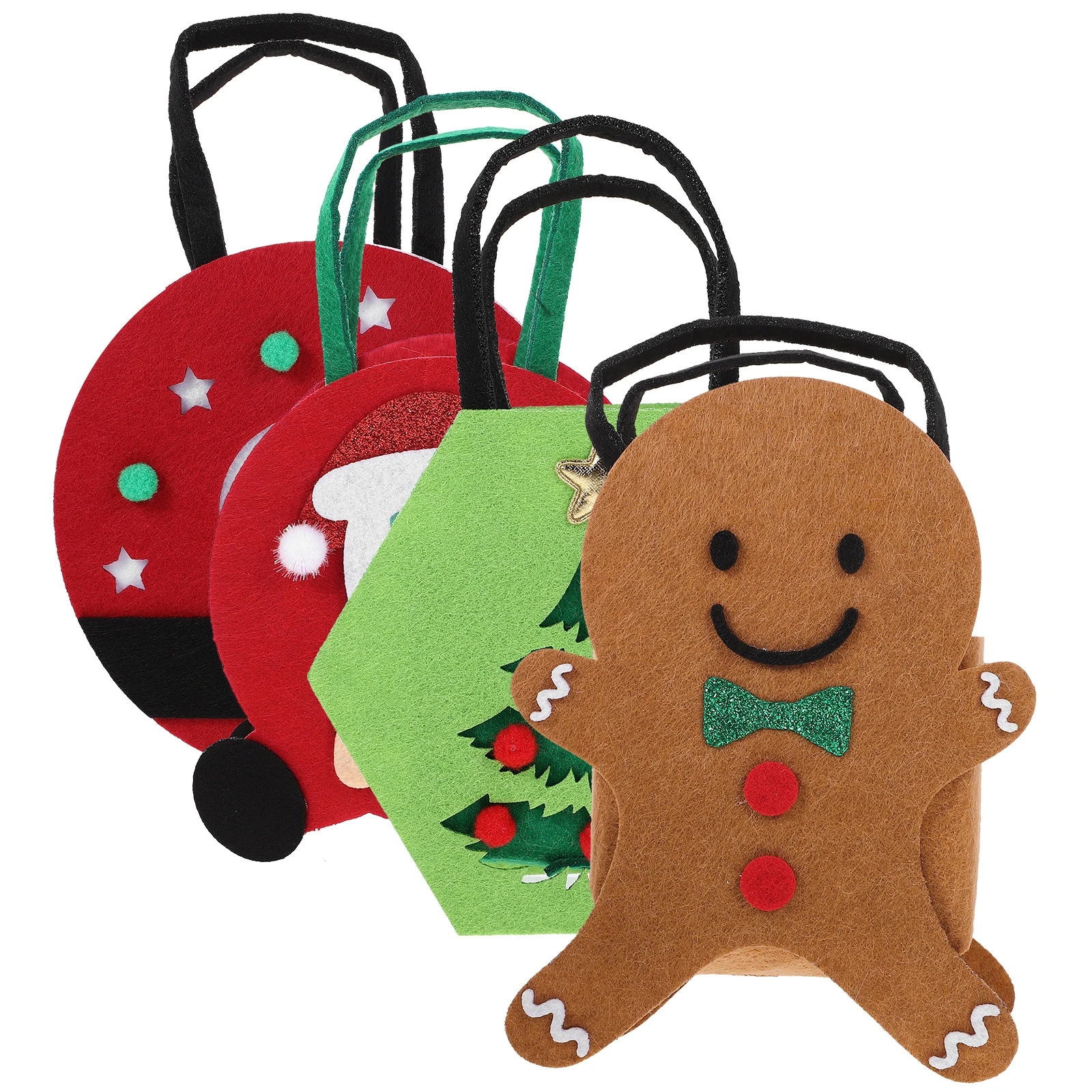 

4 Pcs Christmas Gift Bag Decoration Storage Present Bags Ornaments Wrapping for Presents Party Favors Candy Felt Tote Cloth