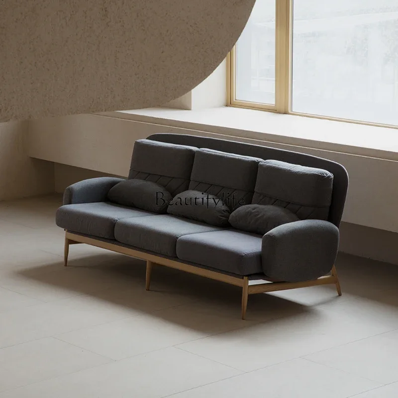 

LD33Three Seats Fabric Sofa Nordic Style Small Apartment Living Room Furniture