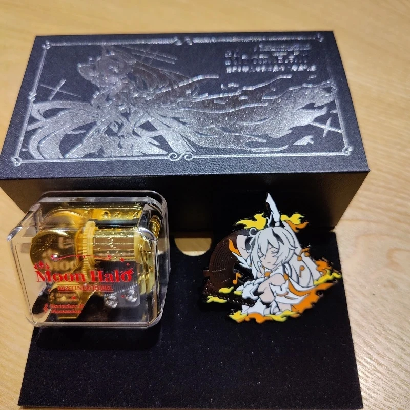 Caja de música Regrabado Honkai Impact 3 con insignia de Kiana Kaslana, colección de figuras de Halo de Luna, modelo de muñeca, figura de juguete para regalo de chico