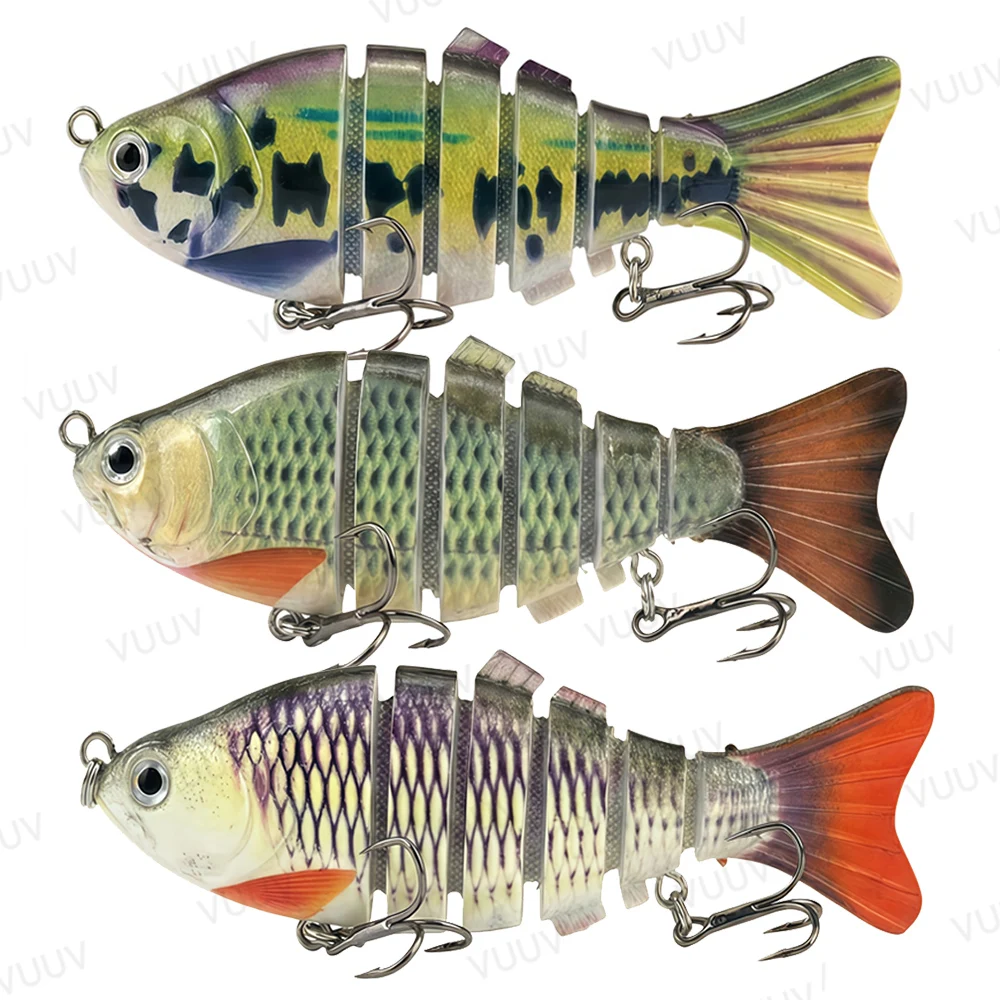 100pcs Fishing Lures for Freshwater and Saltwater 16g Slow Sinking Multi Jointed Swimbaits Lifelike Lures for Bass Trout Crappie