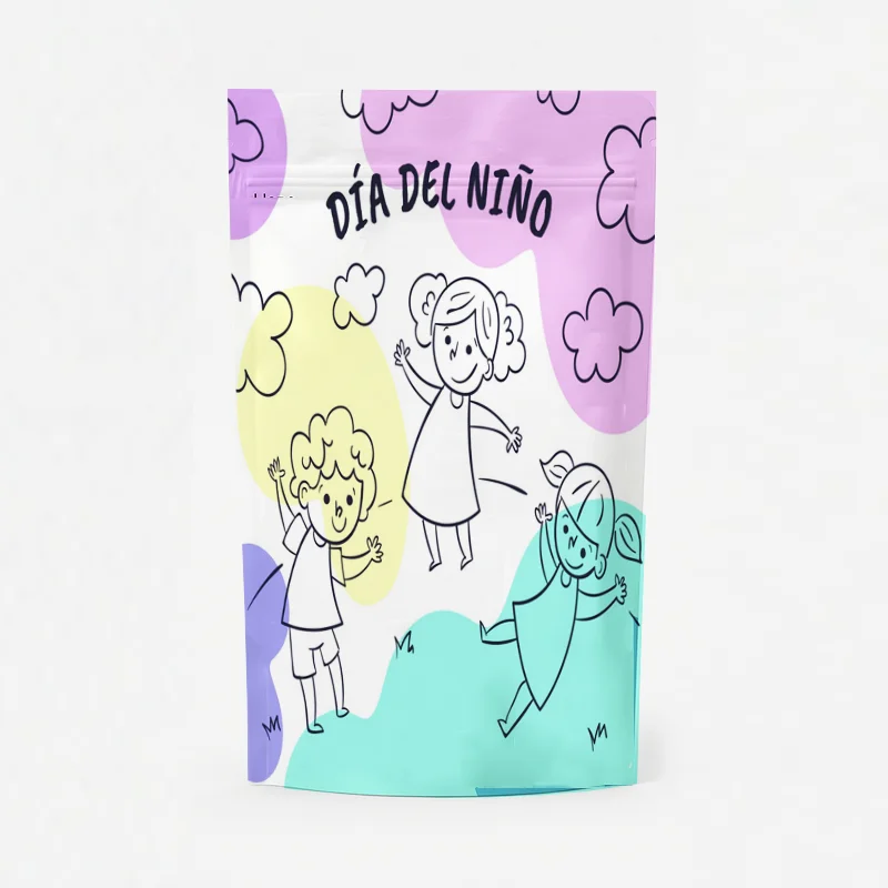 أكياس ورق كرافت بيضاء، رسومات خربش للأطفال، ملونة، مناسبة لتدريس الفصول الدراسية، أنماط قابلة للتخصيص، أكياس هدايا #1