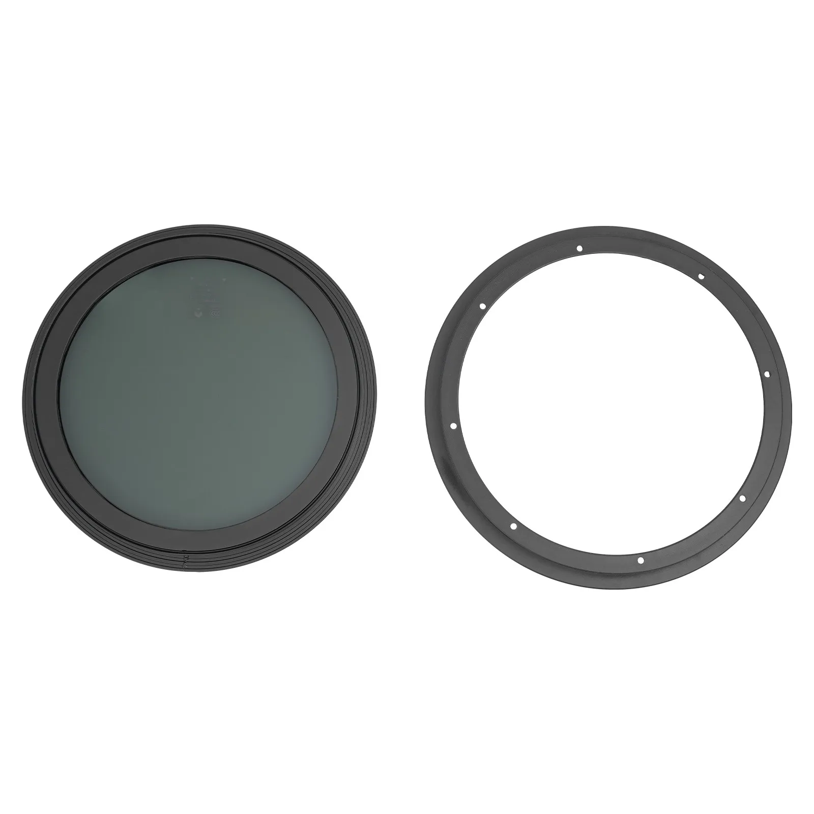 نافذة ثابتة مستديرة RV مقاس 12 بوصة من سبائك الألومنيوم باللون الرمادي الدخاني لمقطورة شحن التخييم #6