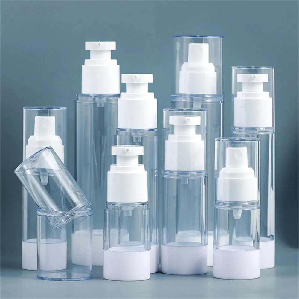 Spray Bottle Lotion Bottle 15ml-100ml Vacuum Airless Pump Bottles Plastic Lotion Sub-Bottling Facial Cream Travel Accessories