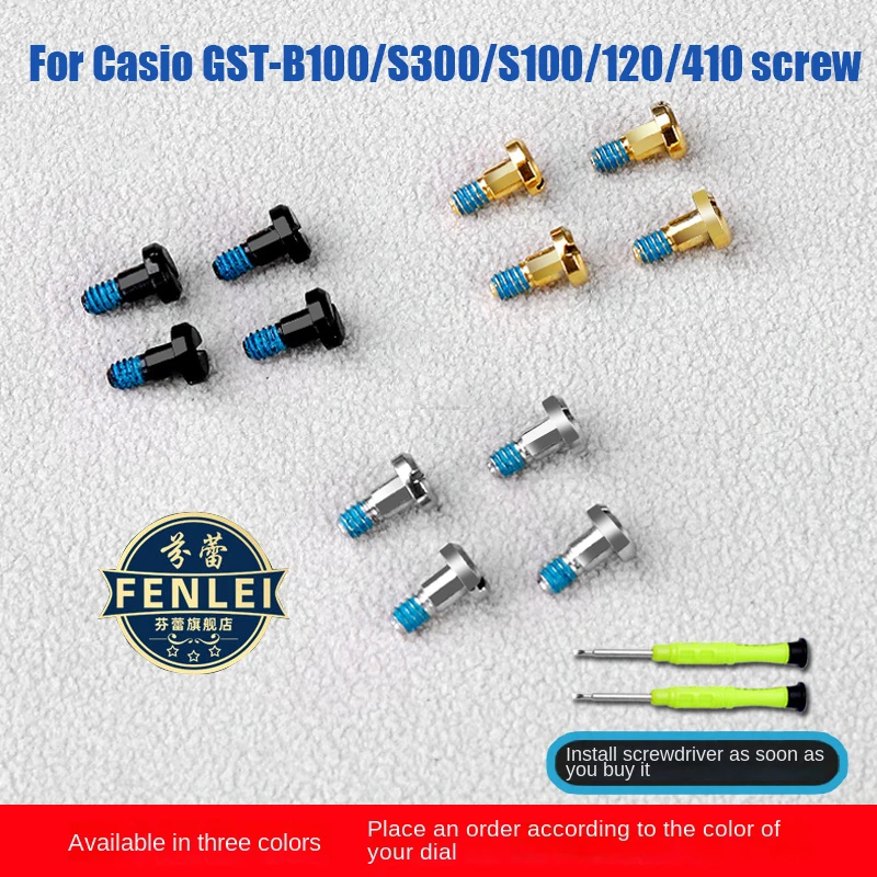 

For Casio GST-B100/S300/S100/120/410 W110 400G S310 Watch accessories Band watch dial Surface Screws Blue Stainless Steel Screws