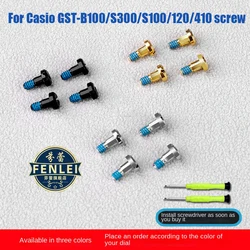 For Casio GST-B100/S300/S100/120/410 W110 400G S310 Watch accessories Band watch dial Surface Screws Blue Stainless Steel Screws