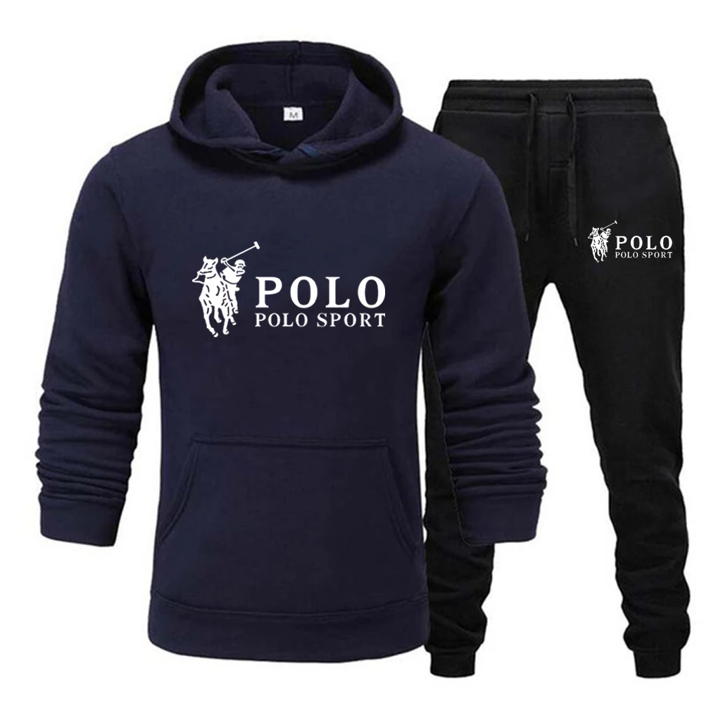 Fashion Brand Men Hoodies Sweatshirt+Sweatpants Suit Autumn Winter Warm Tracksuit Sets Men's Hooded Outwear