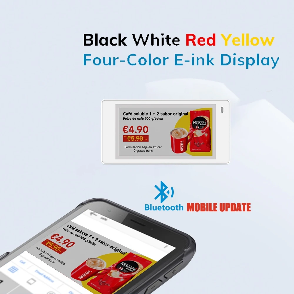 

4 Color 2.7 inches Mobile Application Controlled Digital Screen Electronic Shelf Label Eink Display Epaper ESL for Retail Store