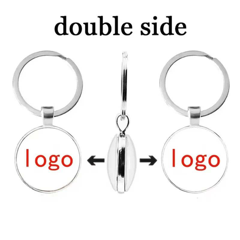 DIY double-sided photo customization keychain personalized keychain customized glass logo private customization family couple me