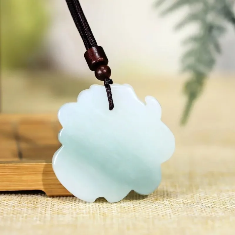 Pure natural exquisite Fu pendant Tianshan Cui Joker Duofu longevity pendant for men and women lovers boudoir simulation jade.