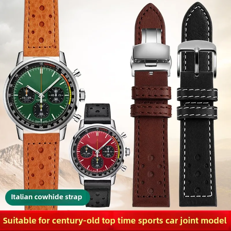 Ltalian Calfskin watch strap for Breitling Top Time series Deus/B01 Breathable Cowhide Watchband 20mm Bracelet Wristband Brown