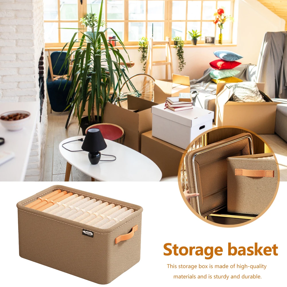 Clothes Organizer Box with Handle Wardrobe Clothing Pants Storage Basket Foldable Large Capacity Organizer for Household Clothe