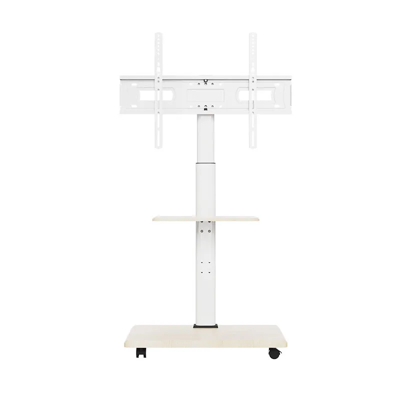 

TV Stand Movable Floor Vertical TV Stand White Solid Wood Art Hanger