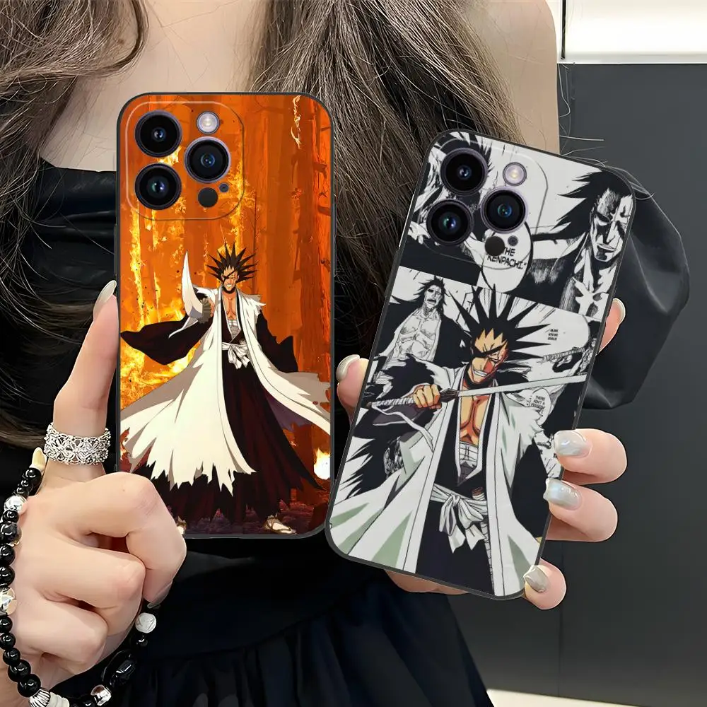 

Чехол для телефона Bleach Kenpachi Zaraki для iPhone 16, 15, 14, 13, 12, 11 X XR XS 8 7 Pro Max Plus, роскошный чехол с мини-цветной принтом, красивый чехол
