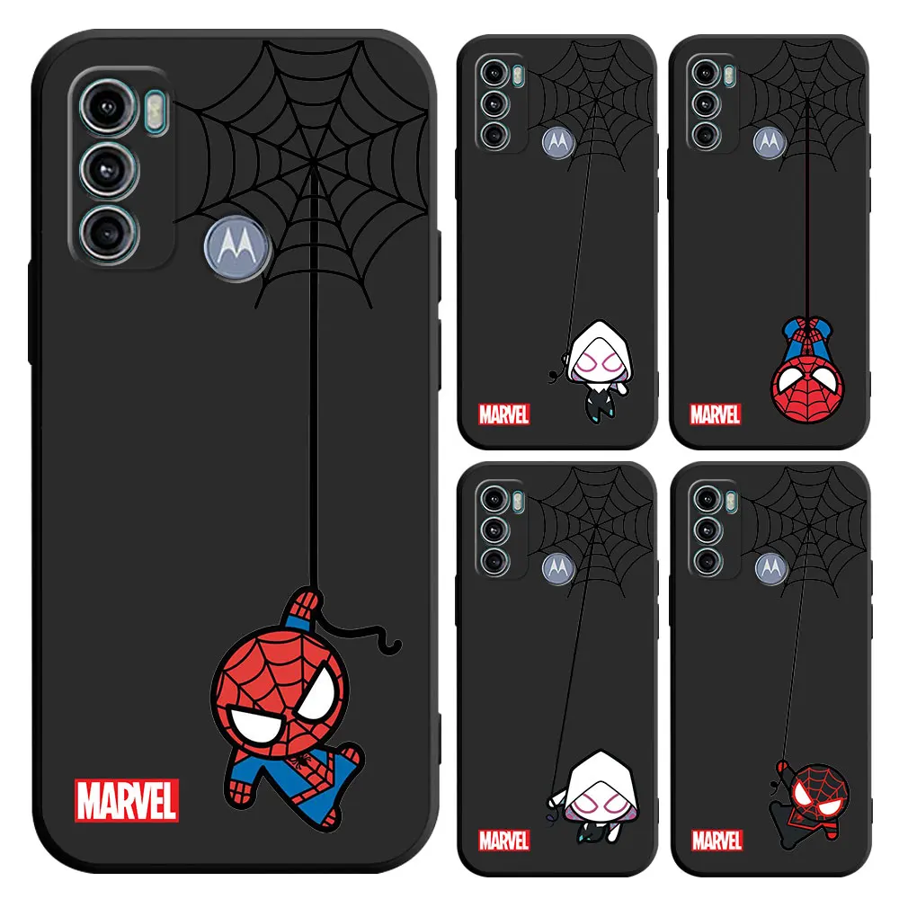 Cute Marvel Spiderman Phone Case for Motorola Moto G60 G52 G30 G22 G51 G31 G71 Edge 20 G32 Edge 40 5G G72 Cover