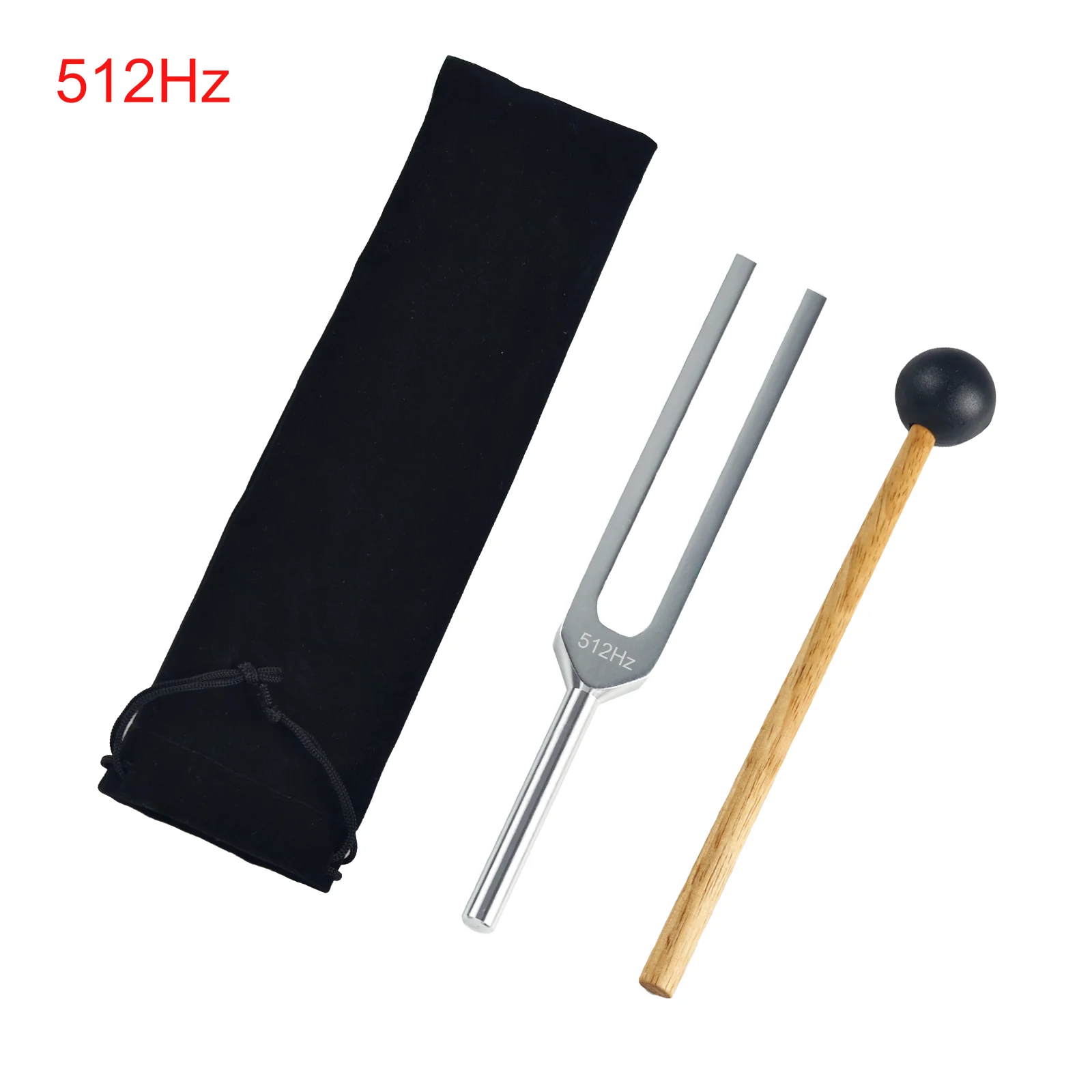 Miwayer 512Hz Aluminum Tuning Fork & Strike Hammer for Music Teaching, Hearing Test, Pitch Calibration, Acoustic Instrument