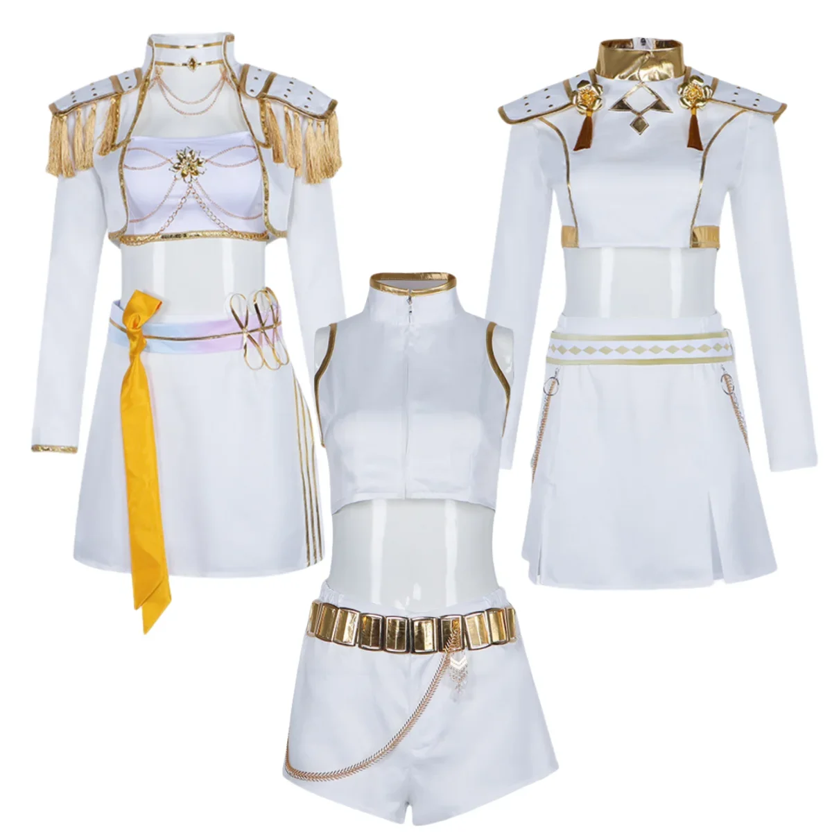 

Halloween Anime Movies Rumi Mira Zoey Cosplay Costume White Stage Performance Uniform Skirt Woman Sexy Masked Ball