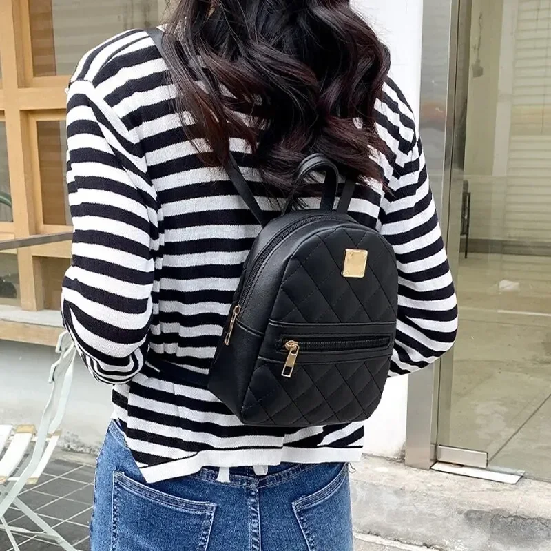 

Women's PU Leather Backpack – Fashion Designer Small Bag for Girls, Mini Shoulder Bag, Stylish School & Travel Backpack