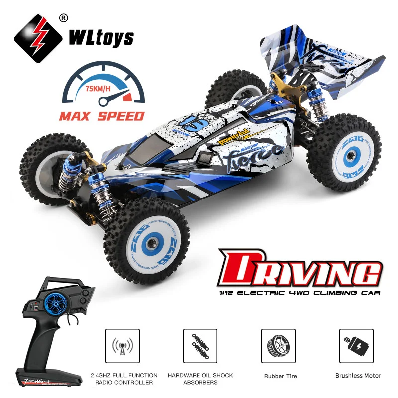 WLtoys 124017 124019 V2 75KM/H 2.4G RC Car Brushless 4WD Electric High Speed Off-Road Drift Remote Control Toys for Children