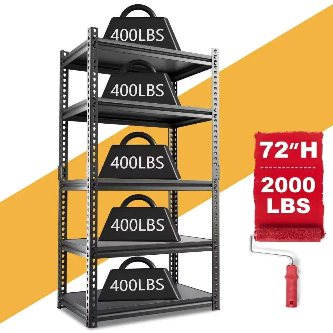 5 Tier Garage Shelving Heavy Duty Steel Shelving Unit 2000LB Capacity Adjustable Metal Storage Rack 36