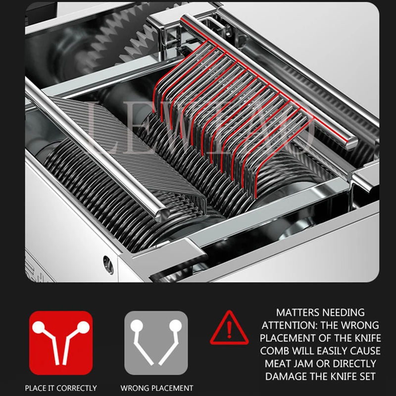 Pulpit handlowa krajalnica do mięsa kompaktowa maszyna do cięcia mięsa ze stali nierdzewnej wymienny nóż
