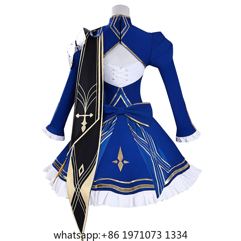 Honkai Star Rail HSR Fate Saber Cosplay Costume Wig Women Halloween Carnival Party Role Playing Dress Outfits Clothes