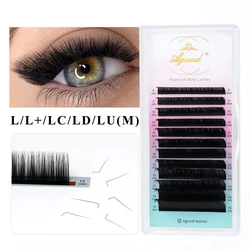 AGUUD L L+ LC LD LU(M) Curl Individual Eyelashes Extension Natural Mink Volume Lash Extensiones Supplies Makeup L Eyelash Cilios