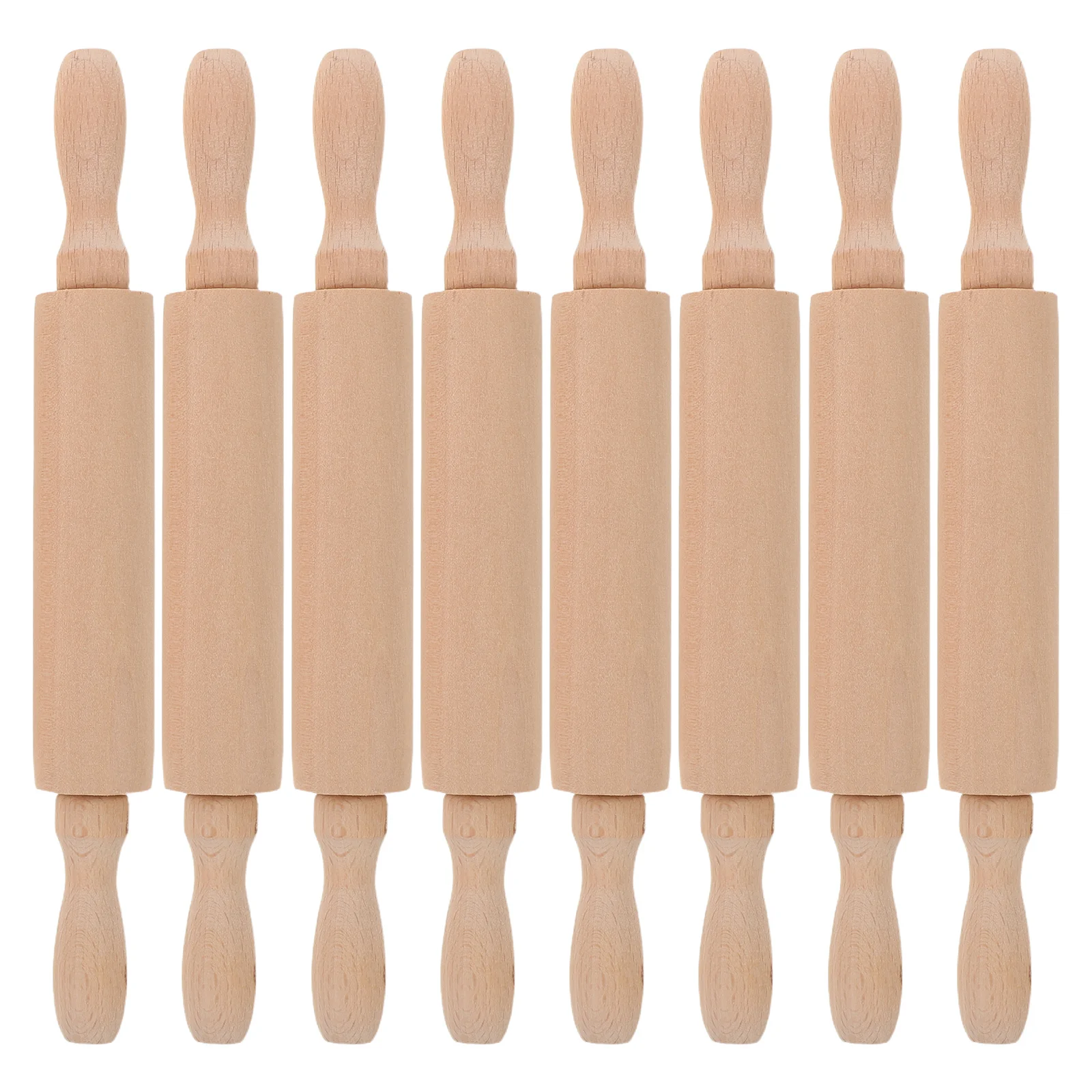 

8Pcs Rolling Pin Set Solid Wood Mini Nonstick Dough Roller Small Pastry Roller Baking Utensils Childs Baking Set