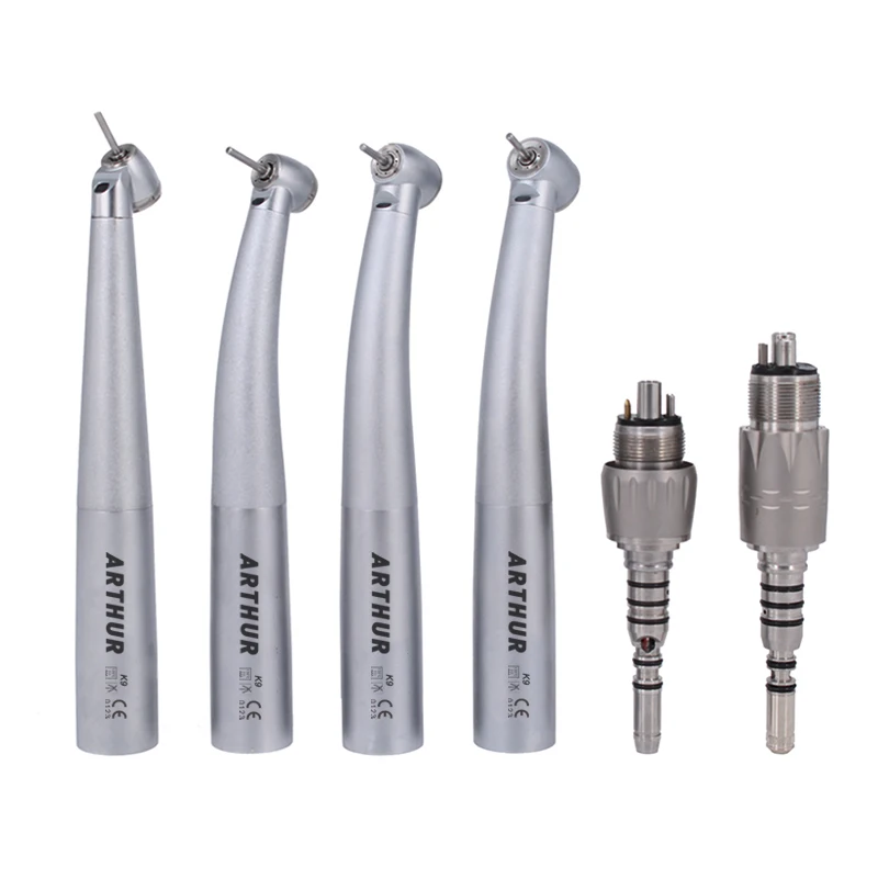 

Dental Turbine LED High Speed Handpiece with Light KV Coupler K9 Surgical Fiber Optic K8000/X600/N500 Big Torque Mini 45 degree