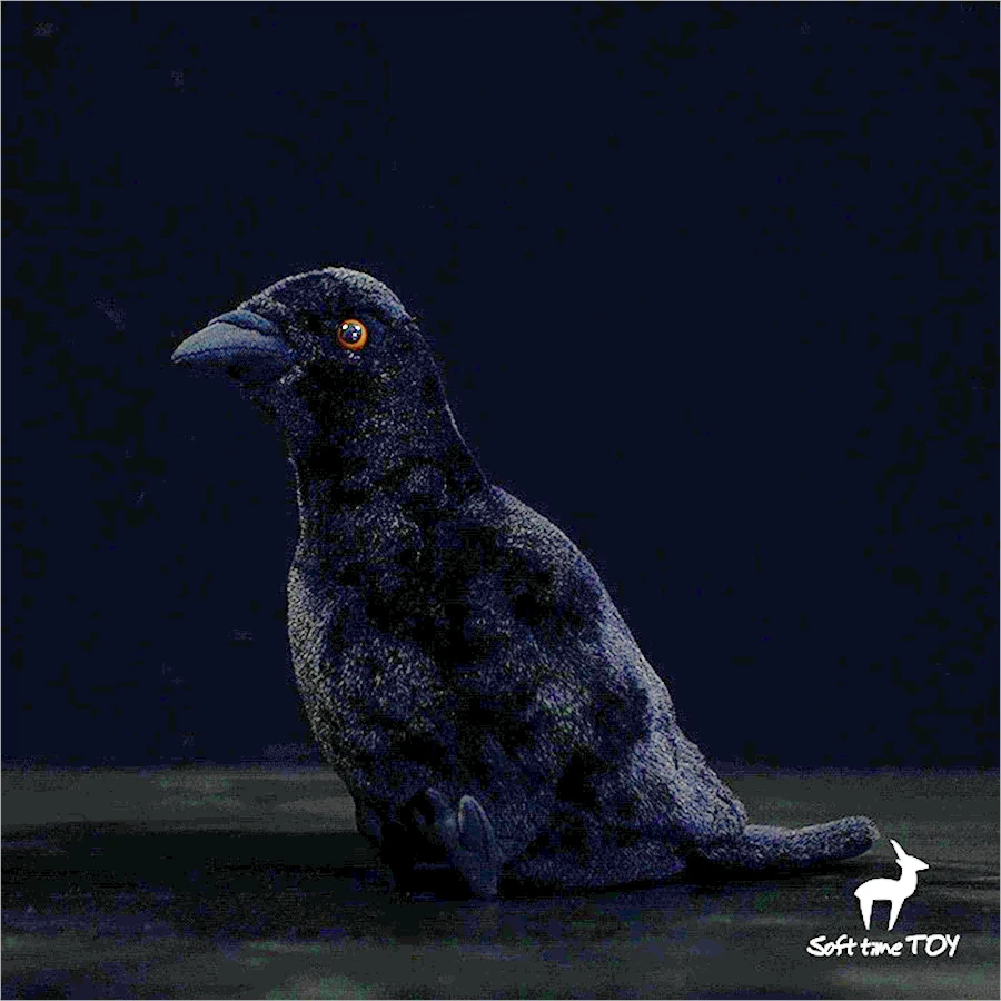 Crow High Fidelity Anime Cute Raven Plushie Corvus Corax Plush Toys Lifelike Animals Simulation Stuffed Doll Kawai Toy Gifts Kid