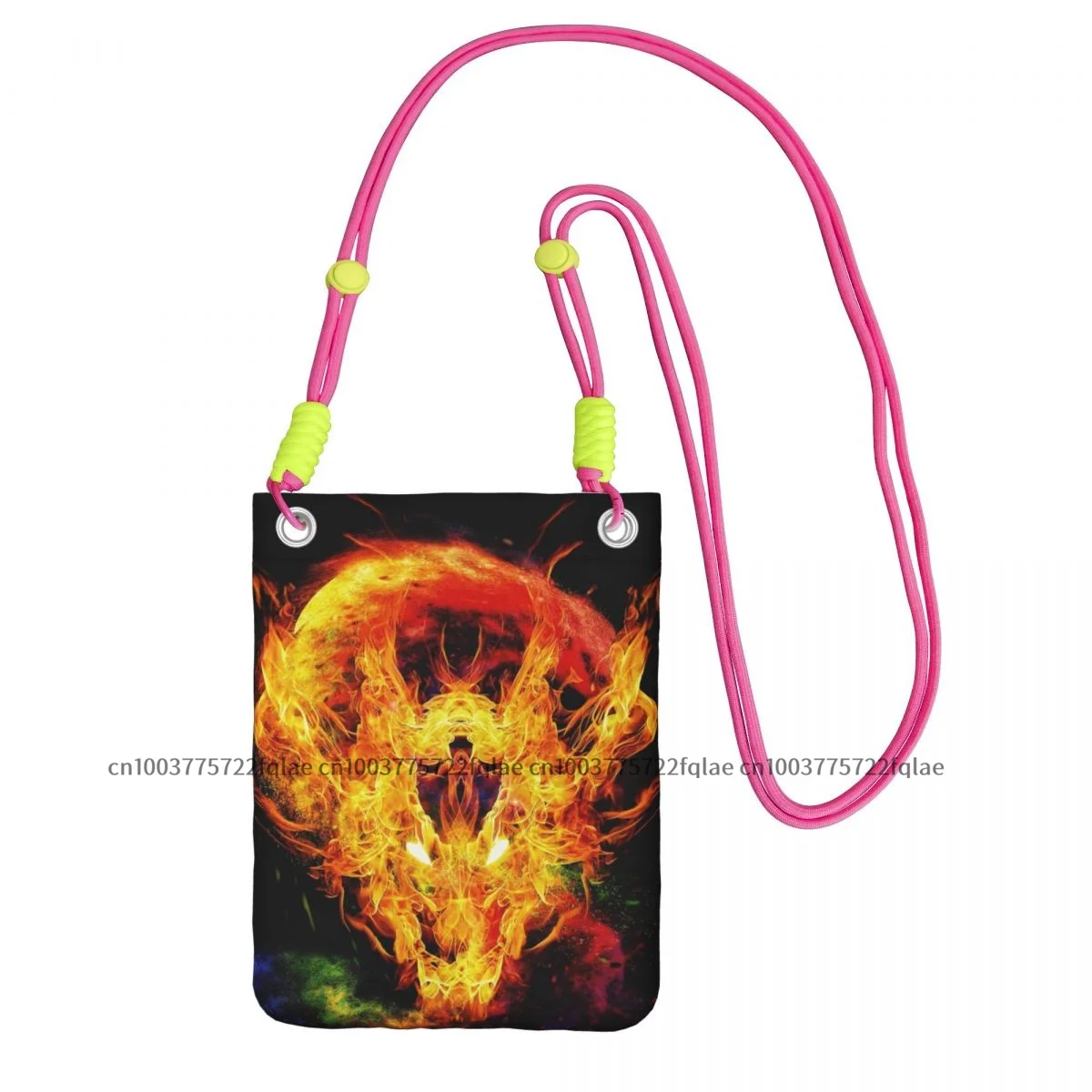 

A Dragon With Fire Coin Bags Card mobile phone Case Women Crossbody Bag