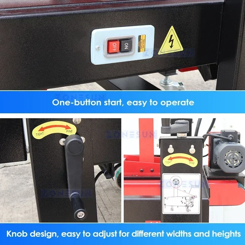 ZONESUN التلقائي آلة ختم الكرتون العلوي والسفلي بالشريط السريع الطرود ختم آلة تغليف المنتج ZS-FK6050