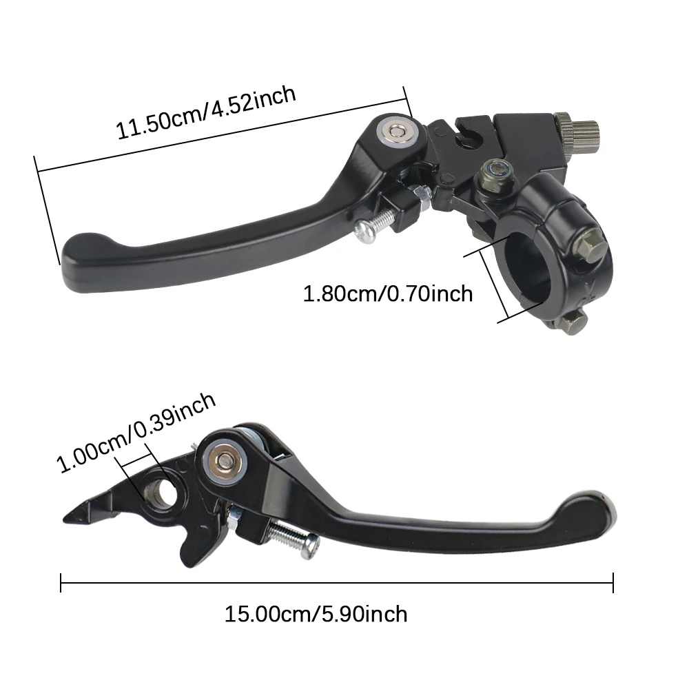 Motorcycle Clutch Brake Lever Aluminum Alloy Left/Right set Foldable Snap Back Type Leve Handlebar Drum Lever Fit