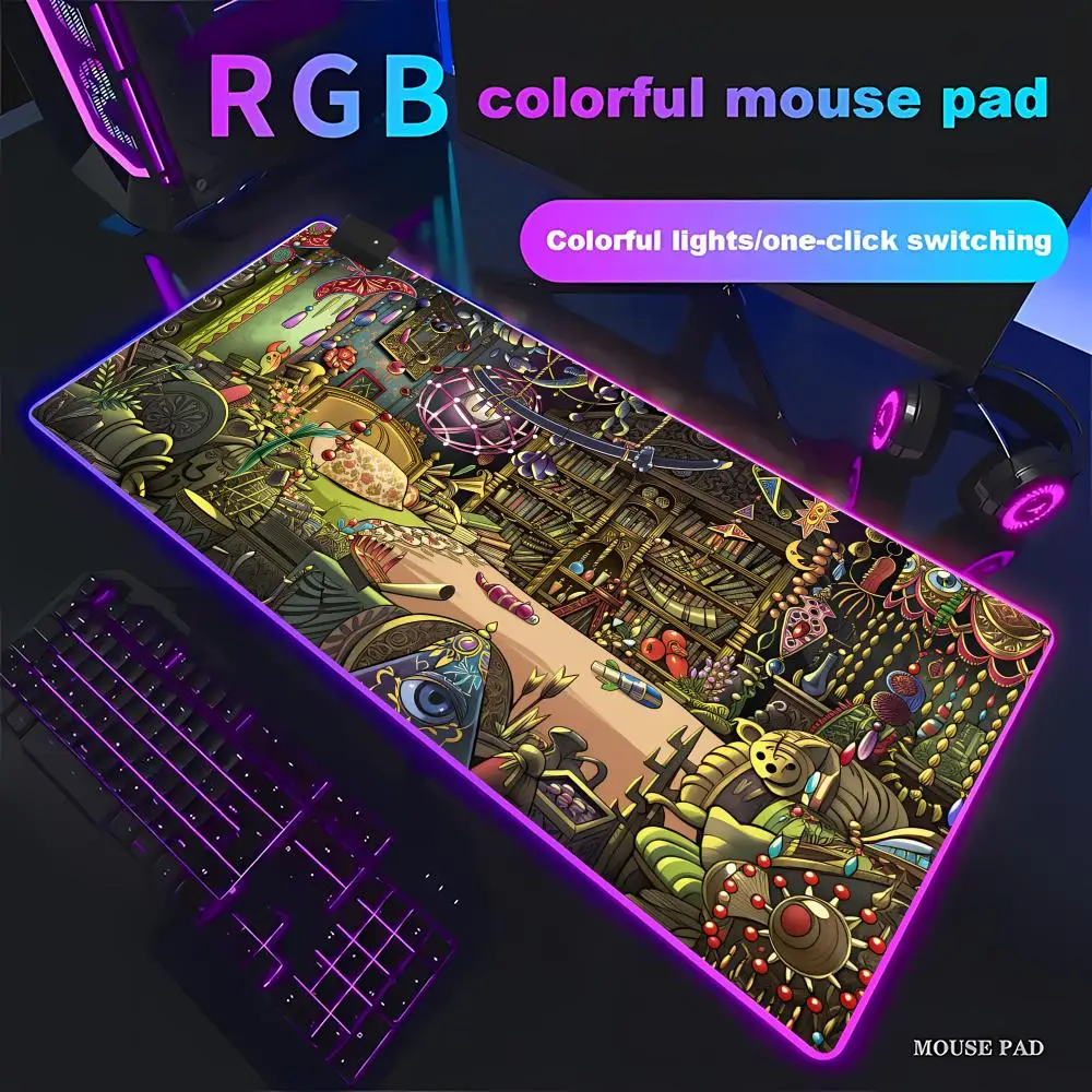 

Коврик для мыши RGB с рисунком, игровые аксессуары, коврик для мыши для ноутбука, японское аниме H-Howls Moving C-Castle, настольный коврик для мыши Kawaii HD HYBXAXC